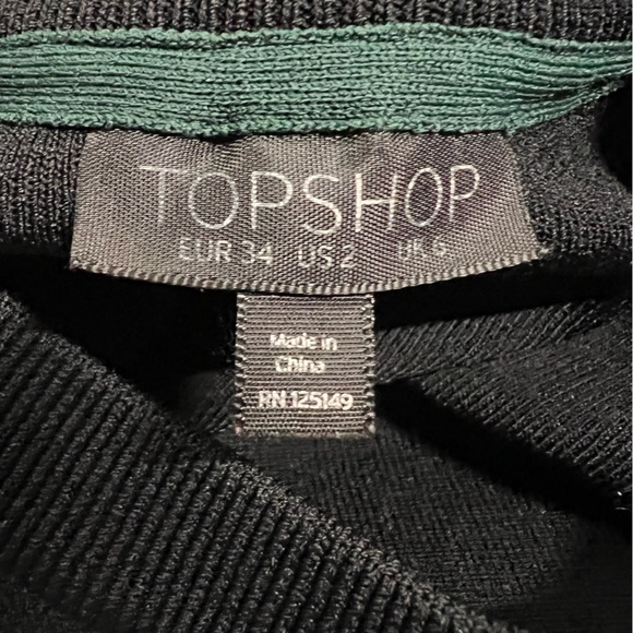 Topshop Lightning Bolt Green Black sweater size 2 - Picture 5 of 7